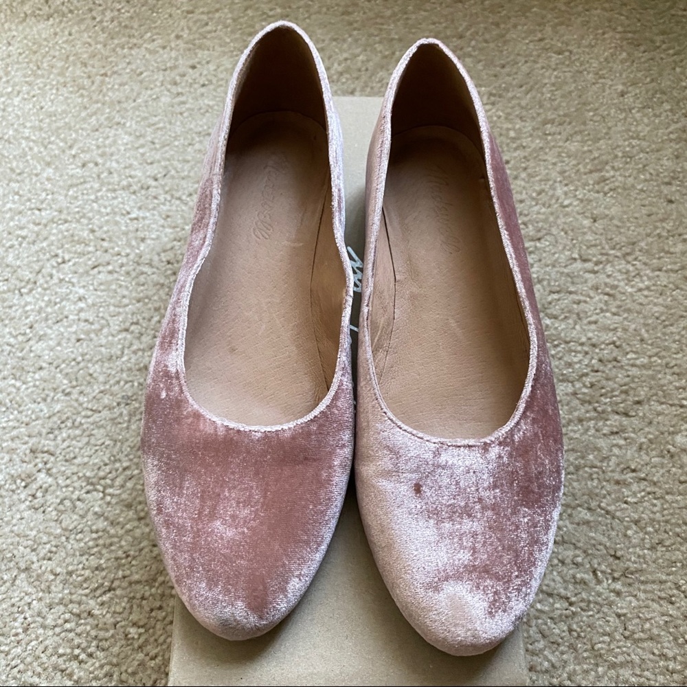 Madewell Pink Velvet Flats